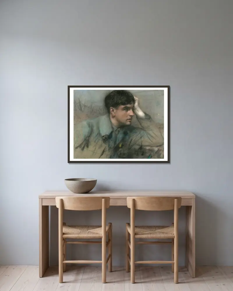 Portrait d’un officier av Henri Gervex inramad på en vägg