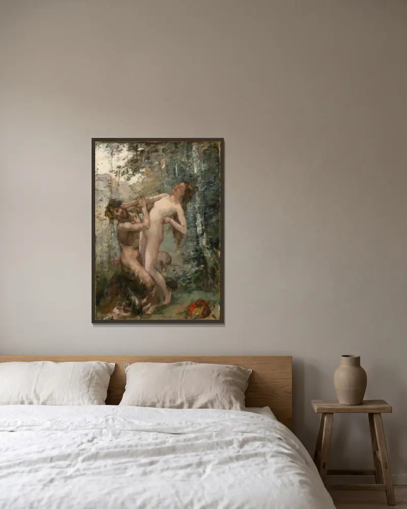 Satyre Et Baccante av Henri Gervex inramad på en vägg