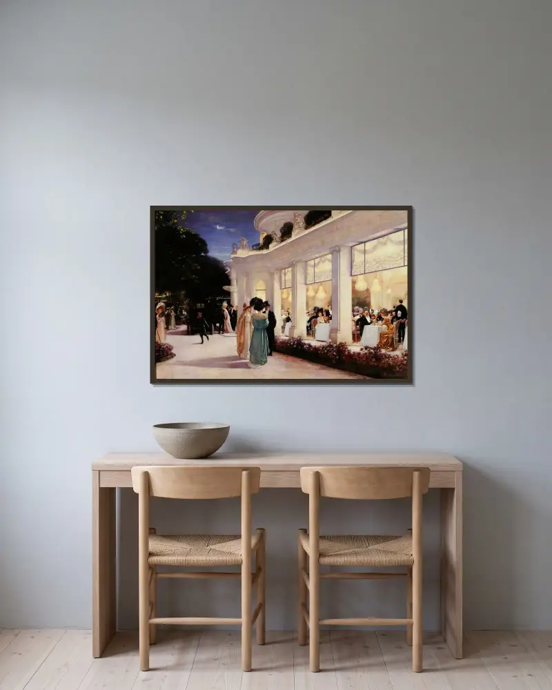 En kväll på Pré-Catelan av Henri Gervex inramad på en vägg
