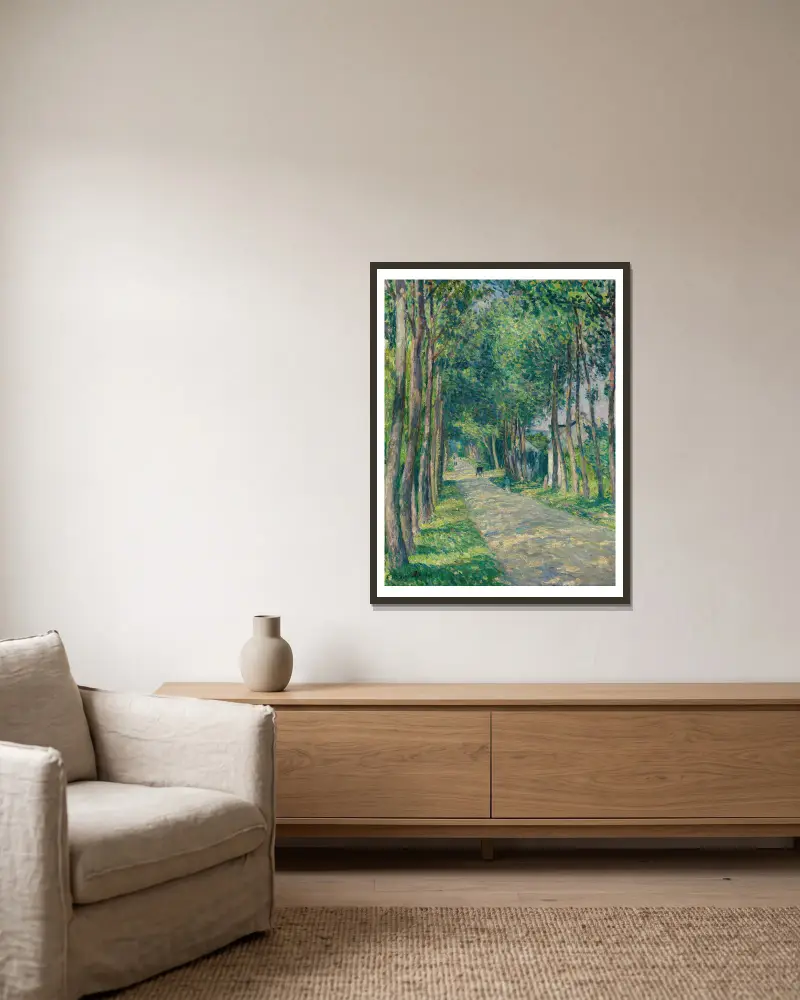 Attelage Sur Une Route Ensoleillée av Henri Lebasque inramad på en vägg