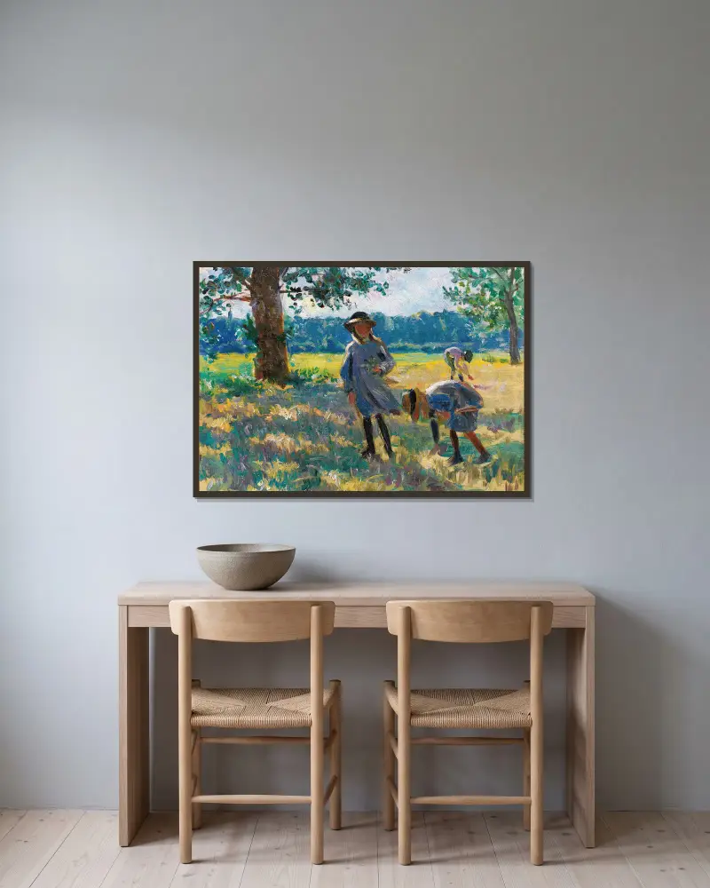 Sbírání květin, Henri Lebasque v rámu na stěně