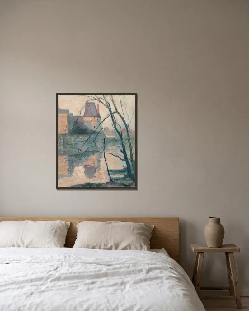 Slottet i Pierrefonds av Henri Lebasque inramad på en vägg