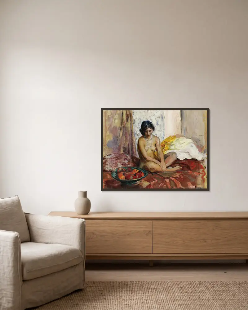Egipcjanka z tacą owoców, Henri Lebasque w ramie na ścianie