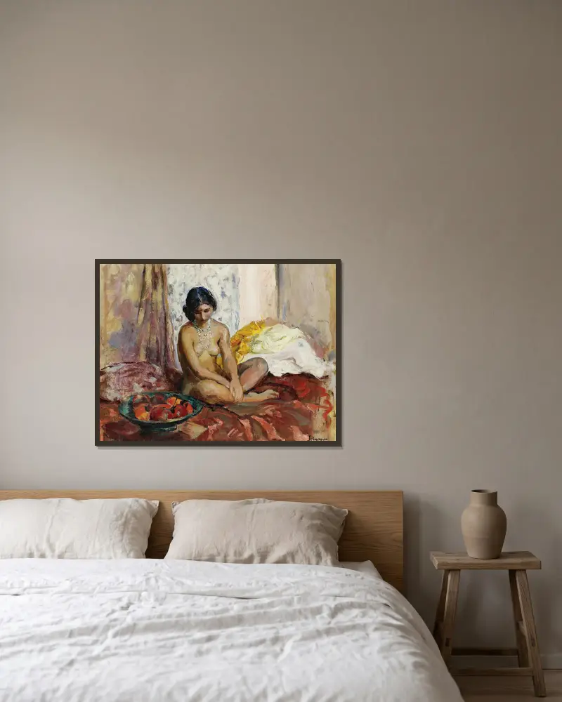 Egipcjanka z tacą owoców, Henri Lebasque w ramie na ścianie