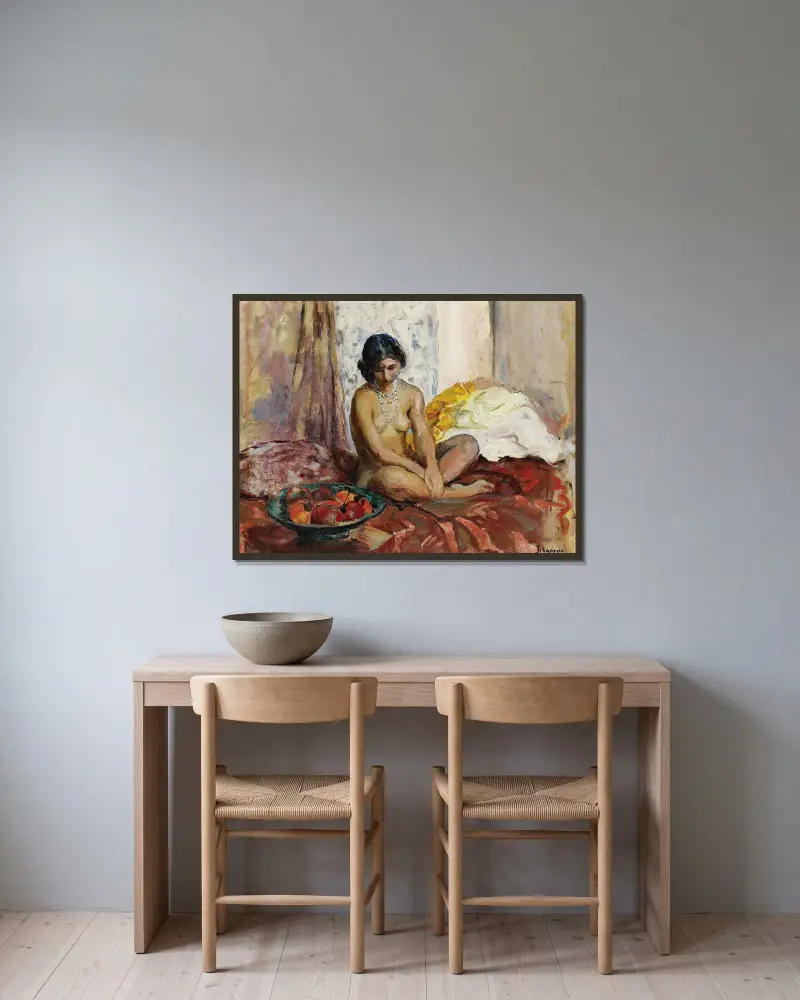 Egipcjanka z tacą owoców, Henri Lebasque w ramie na ścianie