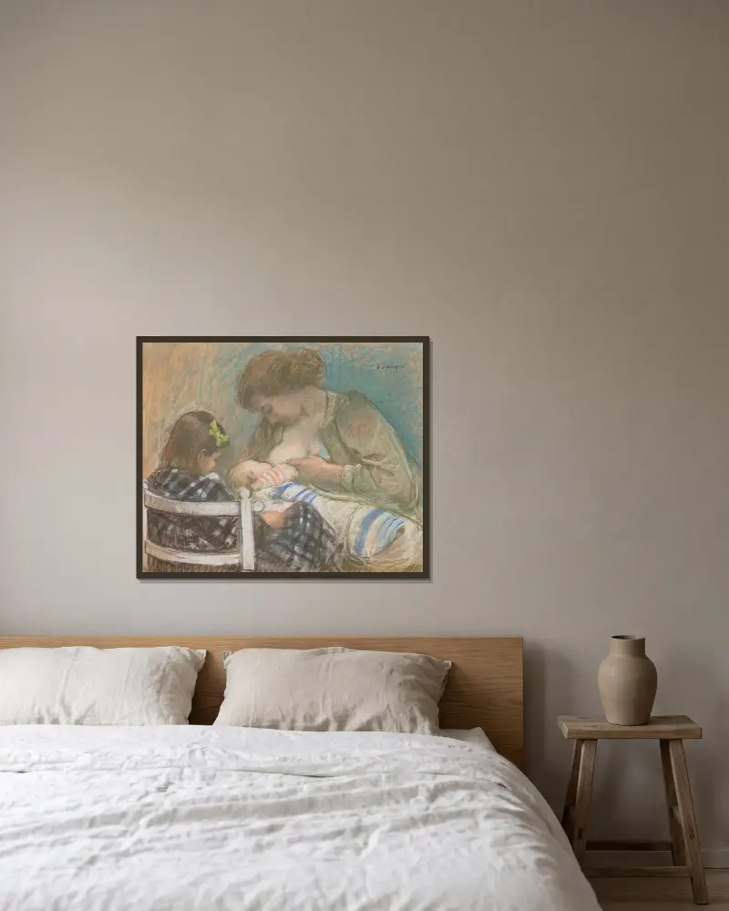 Moderskap av Henri Lebasque inramad på en vägg