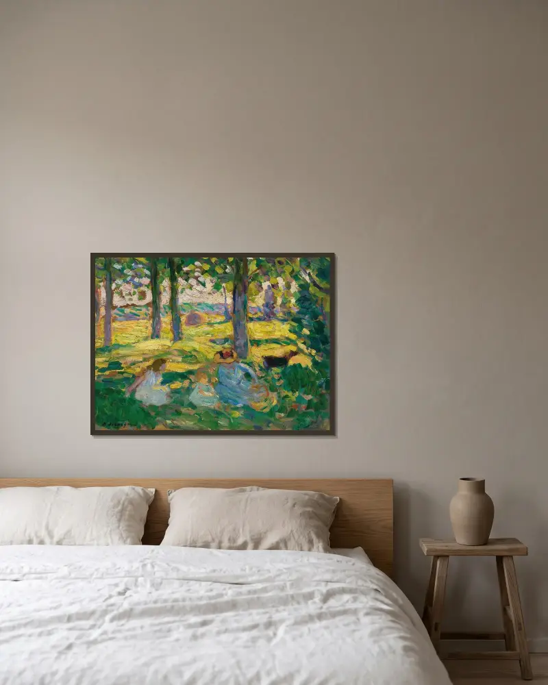 Montévrain, landet på landet av Henri Lebasque inramad på en vägg