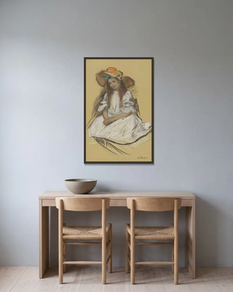 Nono (Målarens dotter) av Henri Lebasque inramad på en vägg
