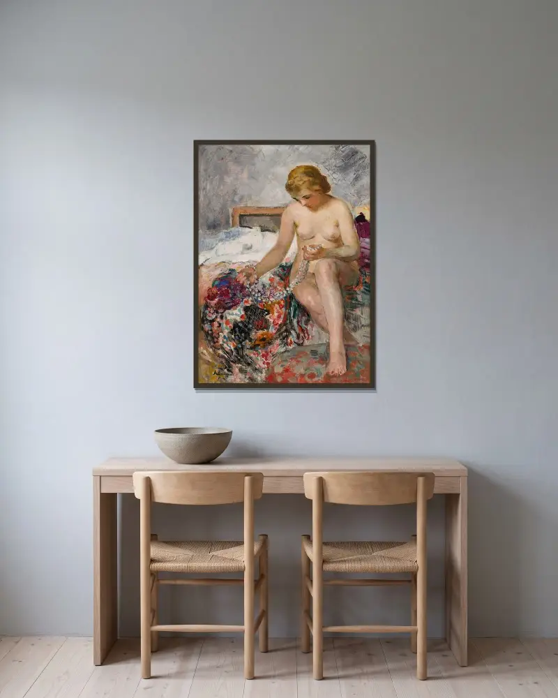 Nu au collier av Henri Lebasque inramad på en vägg