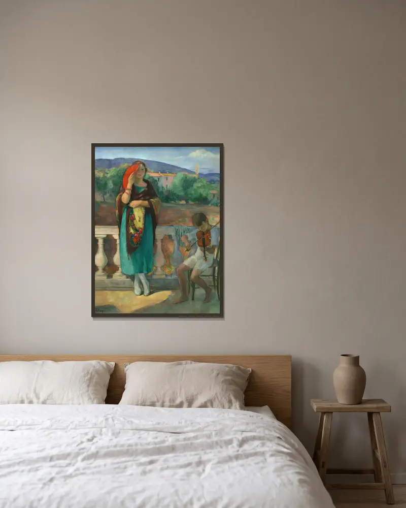 Na balkoně, Henri Lebasque v rámu na stěně