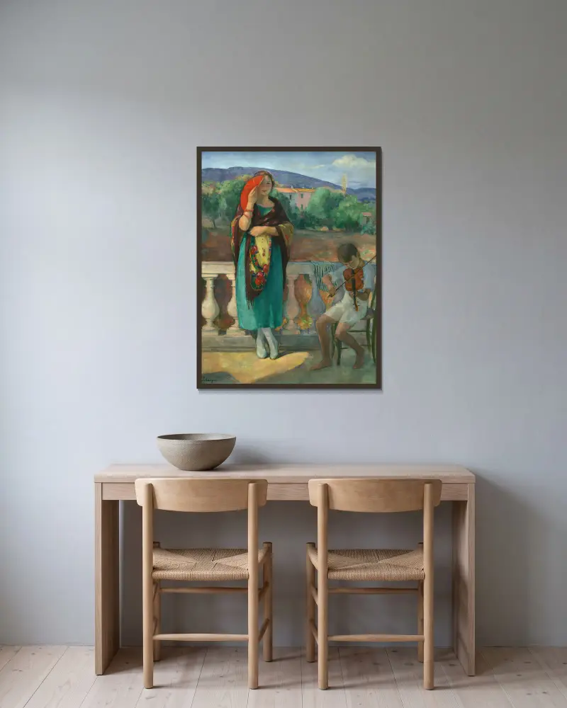 Na balkoně, Henri Lebasque v rámu na stěně