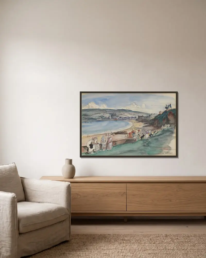 Landskap av Henri Lebasque inramad på en vägg