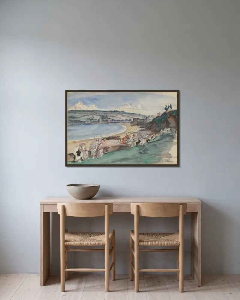 Landskap av Henri Lebasque inramad på en vägg