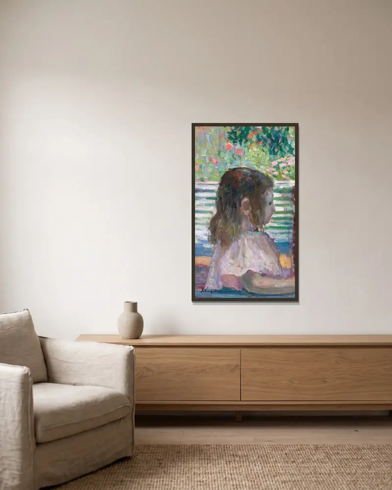 Kleiner Kopf im Profil von Henri Lebasque gerahmt an einer Wand