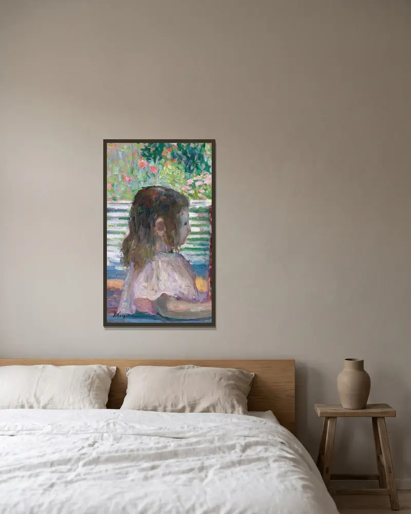 Kleiner Kopf im Profil von Henri Lebasque gerahmt an einer Wand