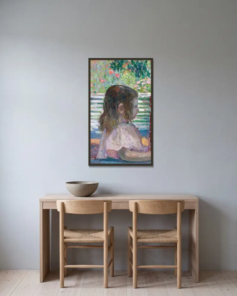 Kleiner Kopf im Profil von Henri Lebasque gerahmt an einer Wand
