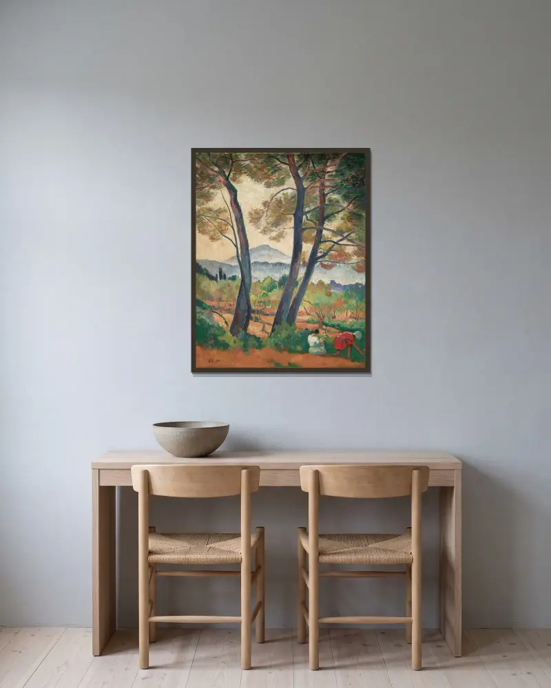Sanary, utsikt mot Cap Sicié av Henri Lebasque inramad på en vägg