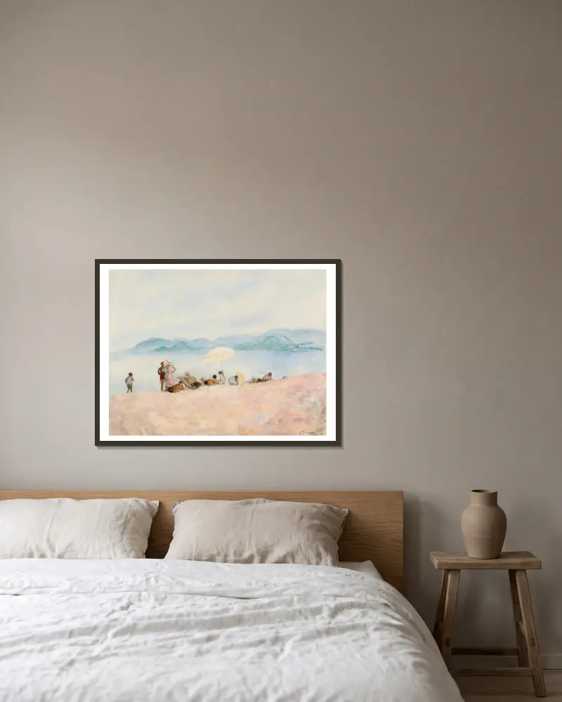 Na pláži, Henri Lebasque v rámu na stěně