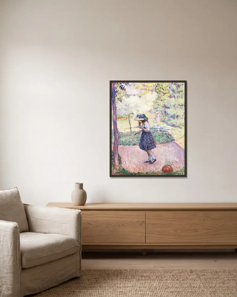 Diabologspelet av Henri Lebasque inramad på en vägg
