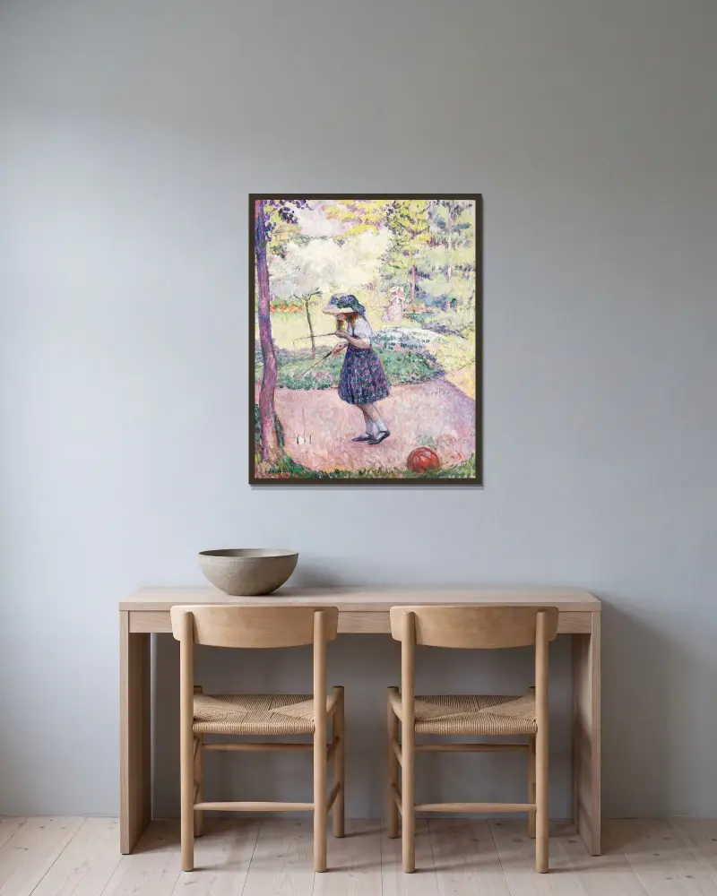 Diabologspelet av Henri Lebasque inramad på en vägg