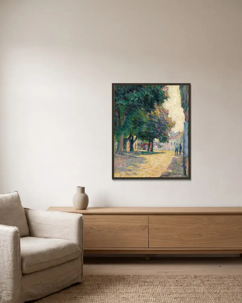 Vence, den soliga platsen av Henri Lebasque inramad på en vägg