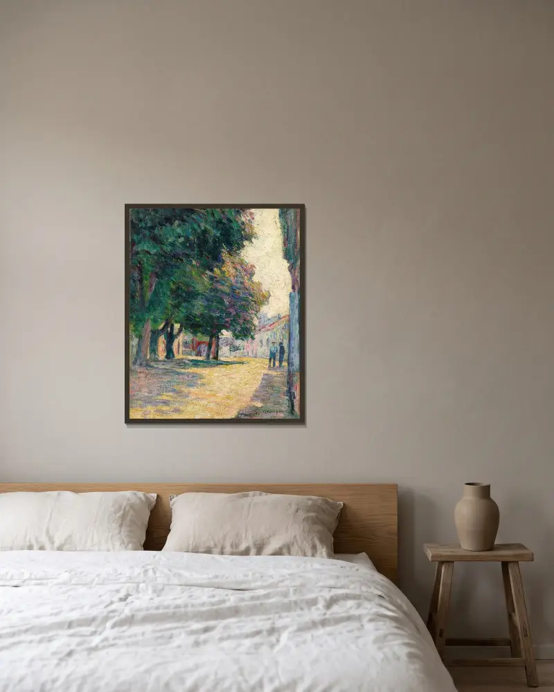 Vence, den soliga platsen av Henri Lebasque inramad på en vägg