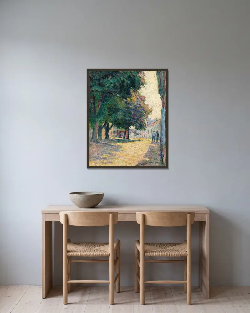 Vence, den soliga platsen av Henri Lebasque inramad på en vägg
