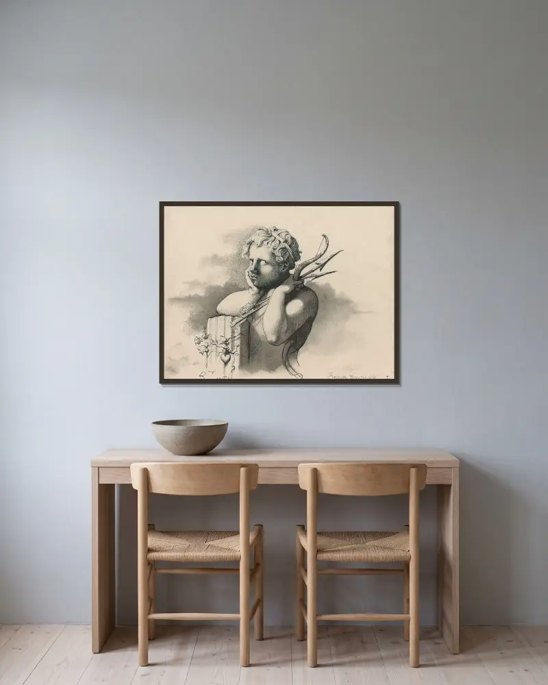 Amour boudeur, Henri Lehmann w ramie na ścianie
