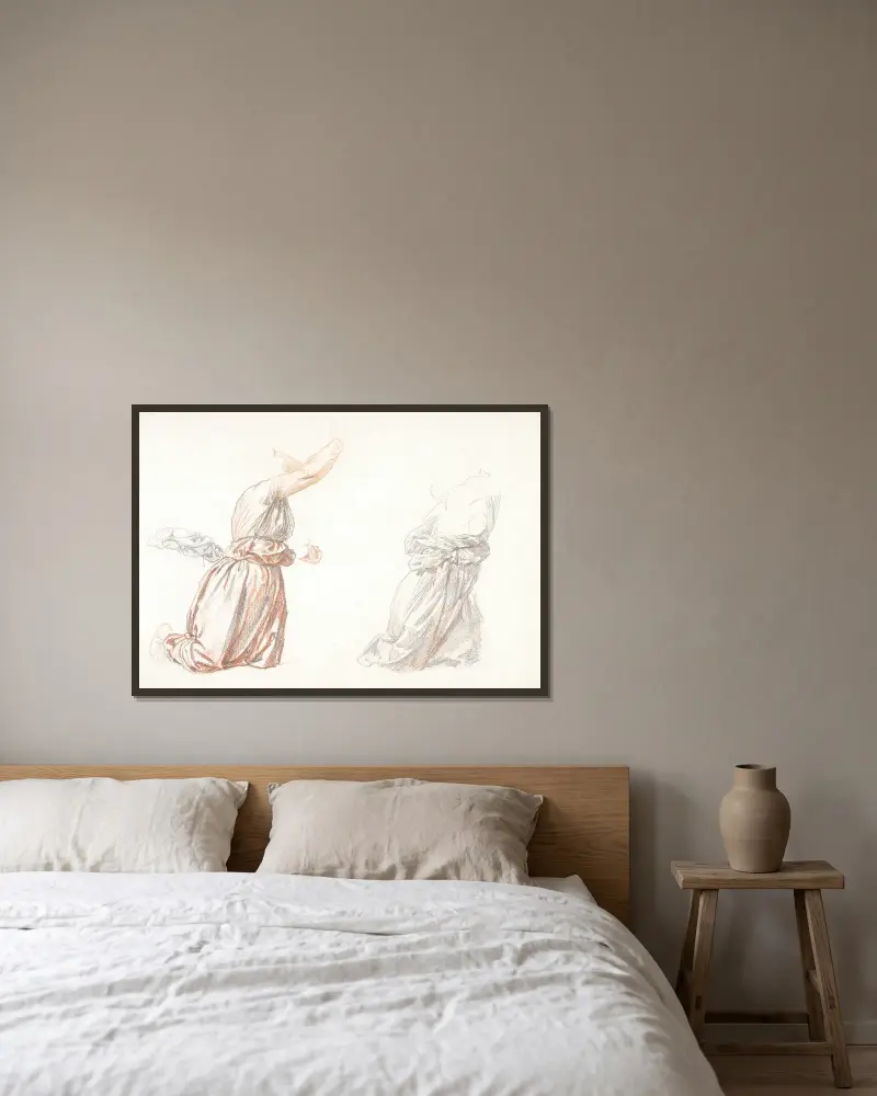 Studie draperie, Henri Lehmann v rámu na stěně