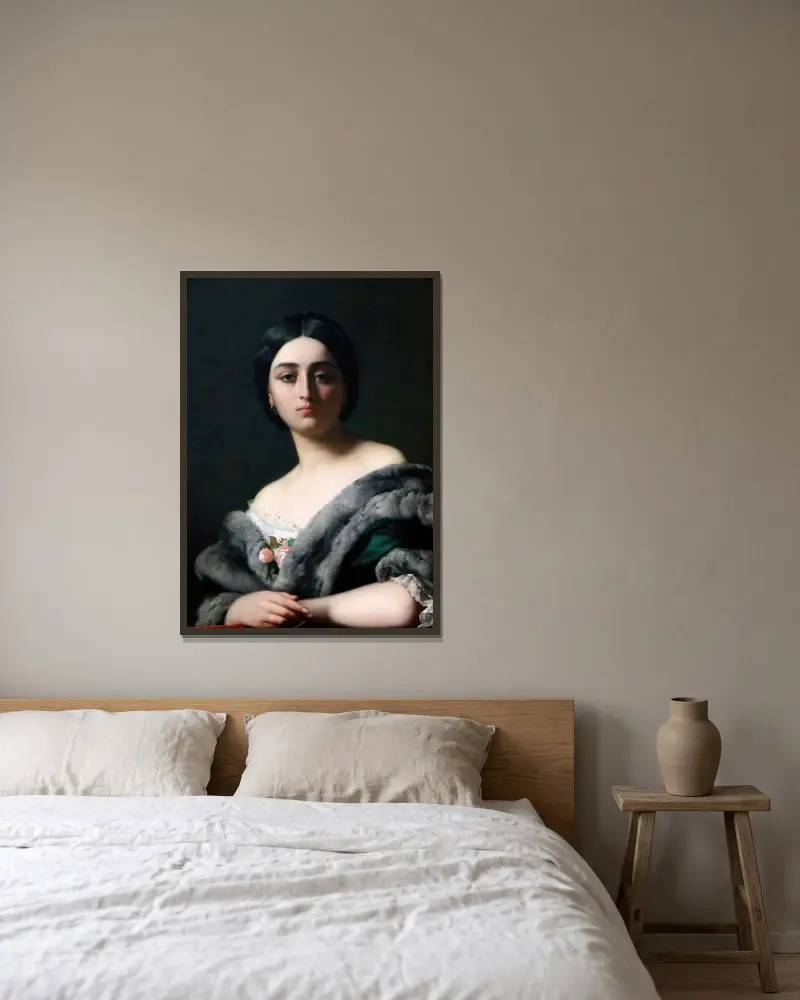 Léonide (ou Monna Belcolore) av Henri Lehmann inramad på en vägg