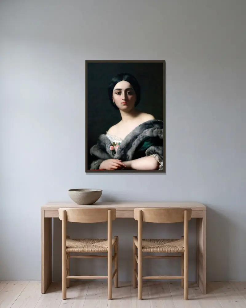 Léonide (ou Monna Belcolore) av Henri Lehmann inramad på en vägg
