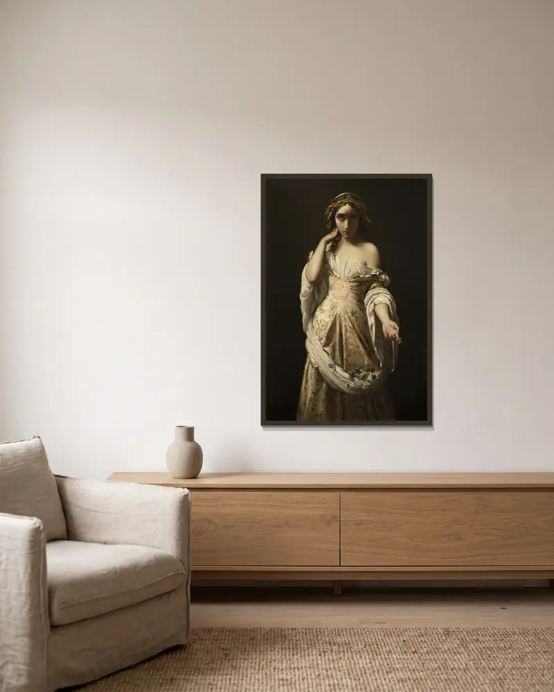 Ophelia, Henri Lehmann v rámu na stěně