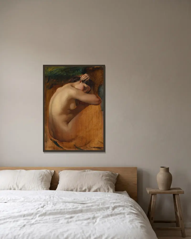 Study of a Female Nude av Henri Lehmann inramad på en vägg