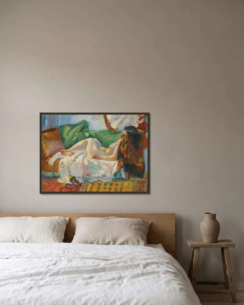 Schlafende Frau von Henri Manguin gerahmt an einer Wand