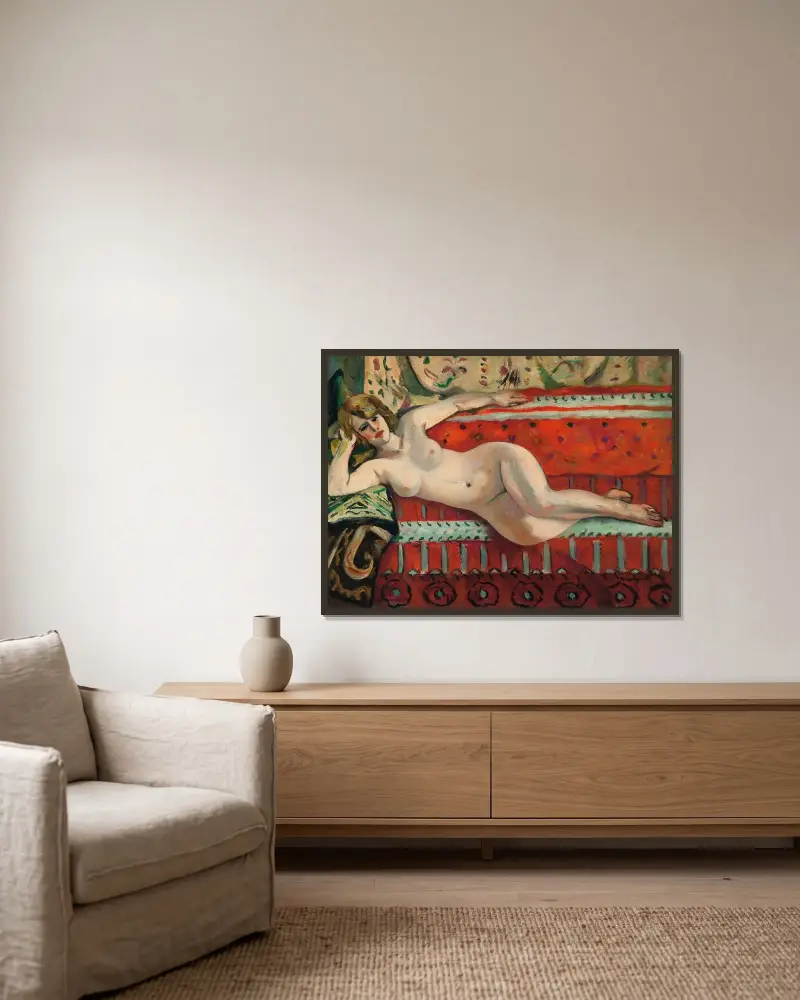 L’Odalisque, Grenouillette av Henri Manguin inramad på en vägg
