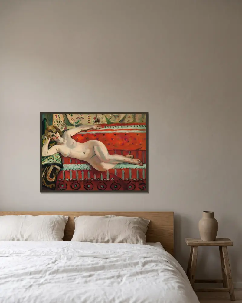 L’Odalisque, Grenouillette av Henri Manguin inramad på en vägg