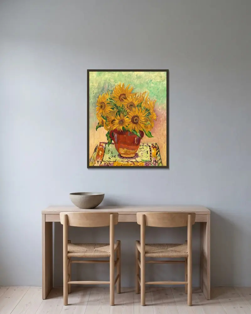 Soleils av Henri Manguin inramad på en vägg