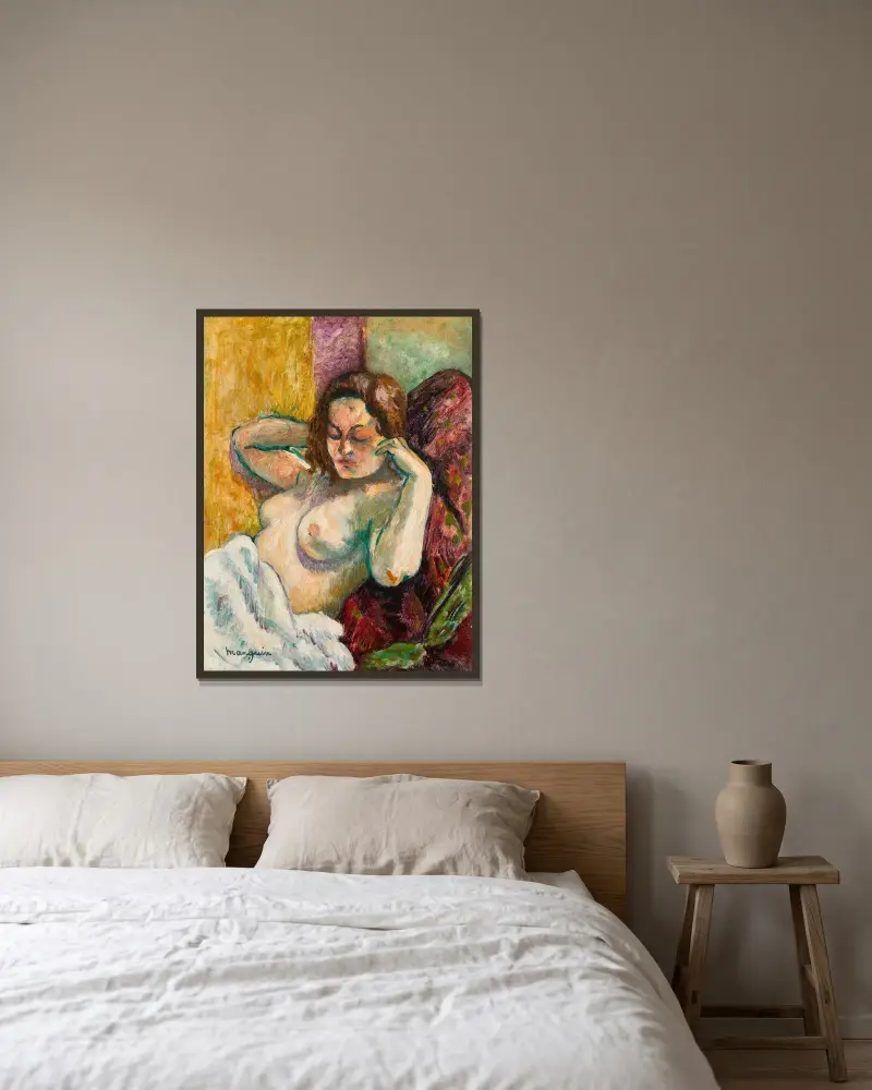 Torse de Vanina av Henri Manguin inramad på en vägg