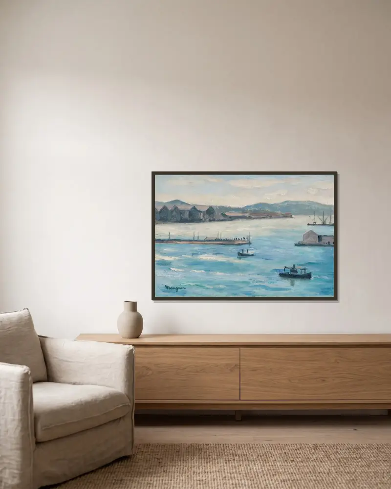 Toulon, die Hafeneinfahrt von Henri Manguin gerahmt an einer Wand
