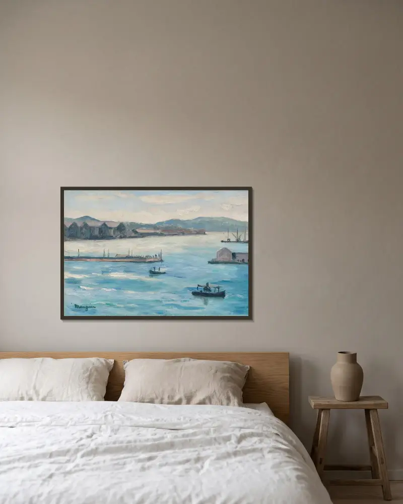 Toulon, die Hafeneinfahrt von Henri Manguin gerahmt an einer Wand