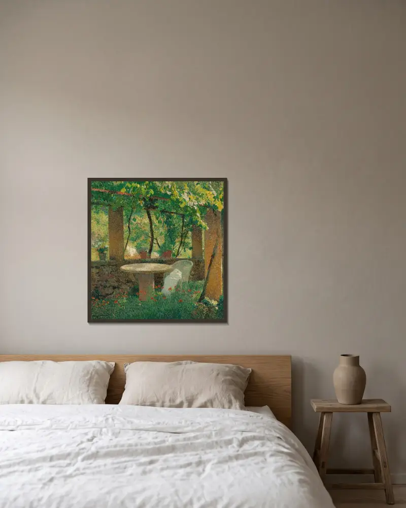 Charmille av Henri Martin inramad på en vägg