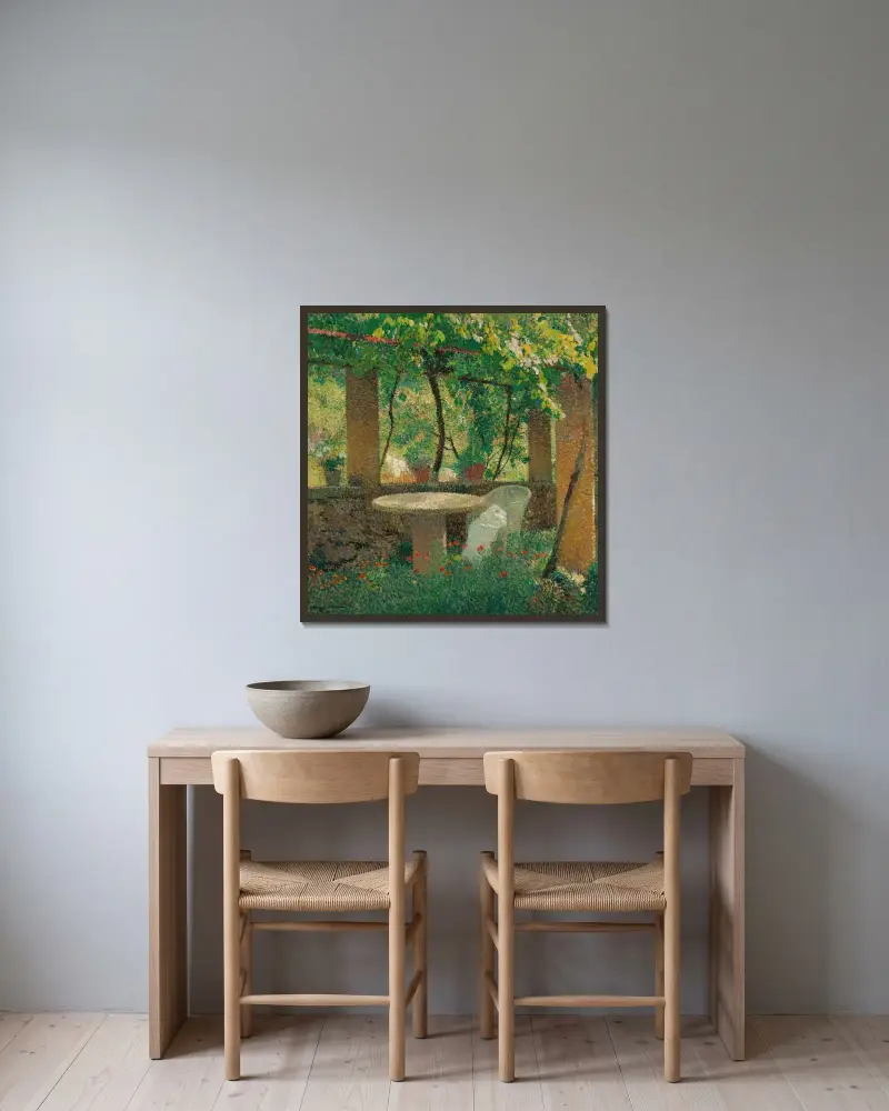 Charmille av Henri Martin inramad på en vägg