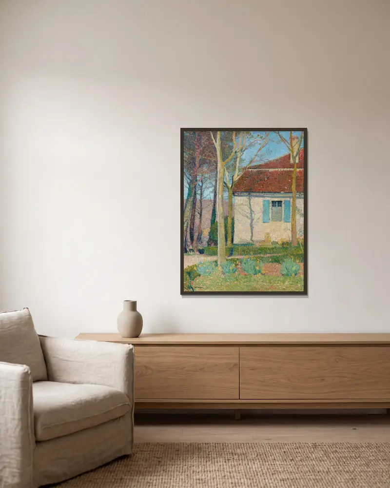 Corner of a House av Henri Martin inramad på en vägg