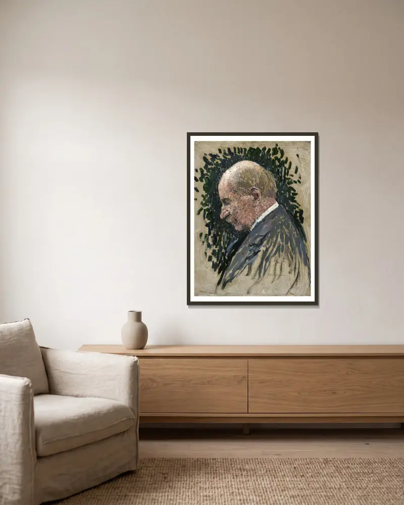 Gustave Charpentier (1860–1956), Komponist von Henri Martin gerahmt an einer Wand