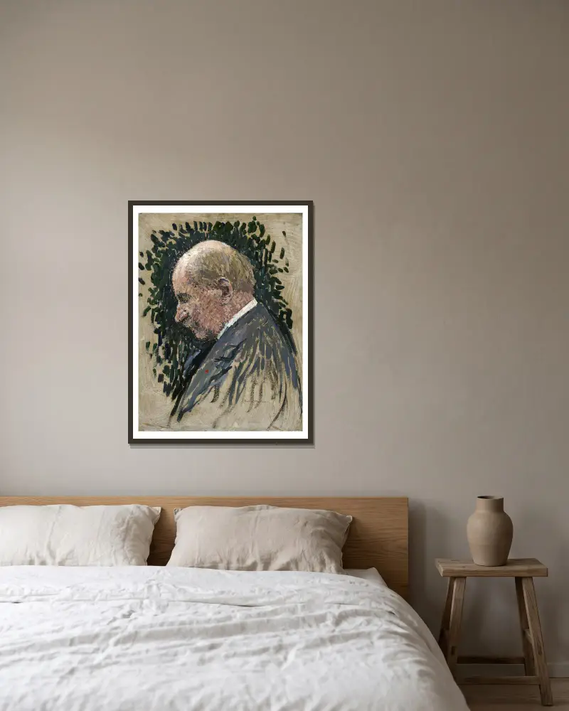 Gustave Charpentier (1860–1956), Komponist von Henri Martin gerahmt an einer Wand