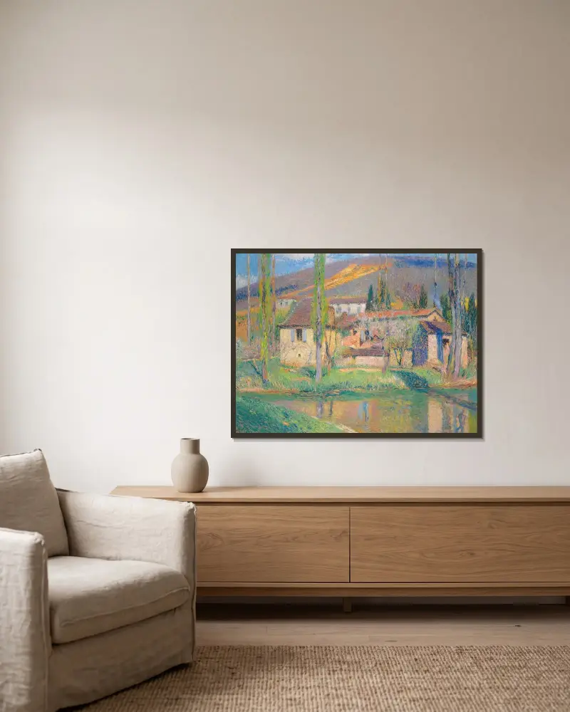 Labastide-Du-Vert av Henri Martin inramad på en vägg