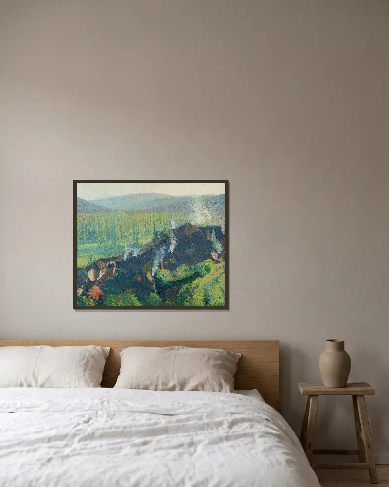 Labastide du Vert vue depuis Marquayrol, Fumées av Henri Martin inramad på en vägg