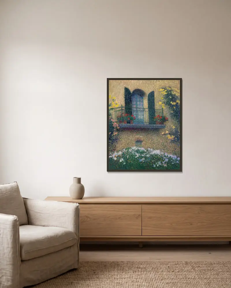 Le balcon de Jaurès av Henri Martin inramad på en vägg