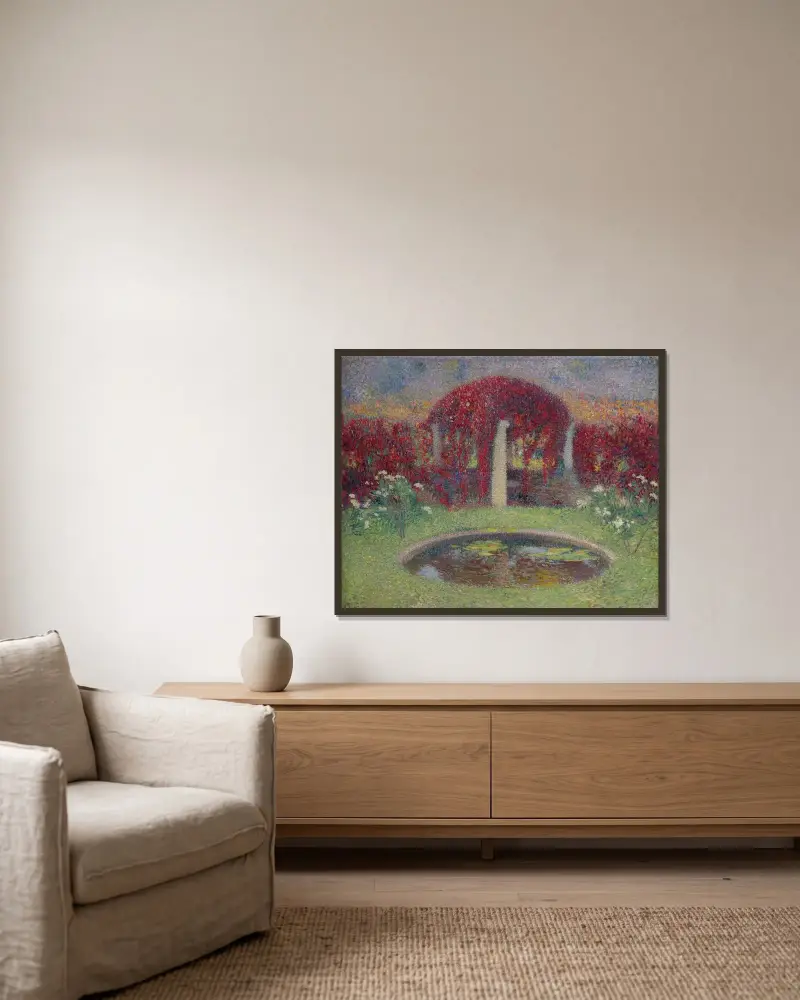 Bassängen och bersån av Henri Martin inramad på en vägg