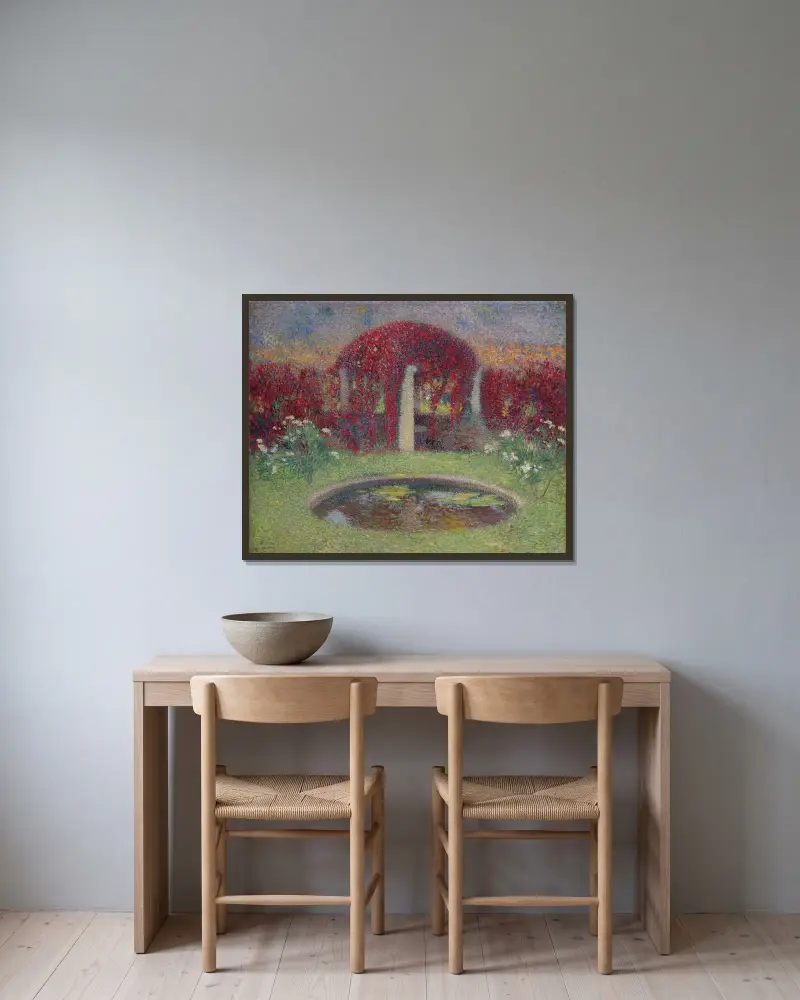 Bassängen och bersån av Henri Martin inramad på en vägg